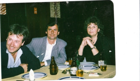 Mevludin (left) and Redzep Bektic, with Beba Hadzic. The two men were murdered at Srebrenica